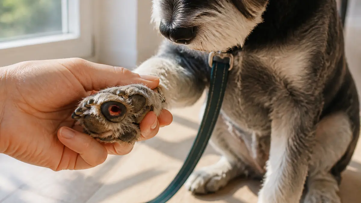 Coussinet du chien abîmé : soins, prévention et signes à surveiller