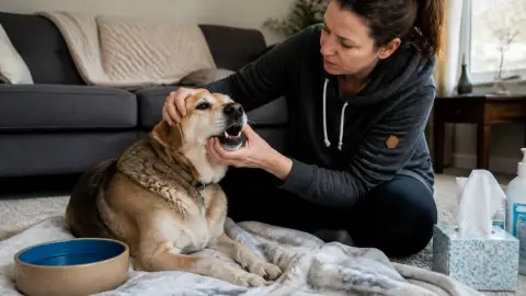 Chien qui vomit et diarrhée : que surveiller en priorité ?