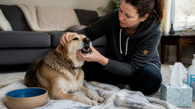 Chien qui vomit et diarrhée : que surveiller en priorité ?